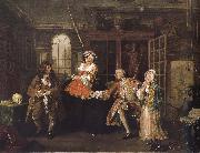 William Hogarth, Painting fashionable marriage group s visit to doctor